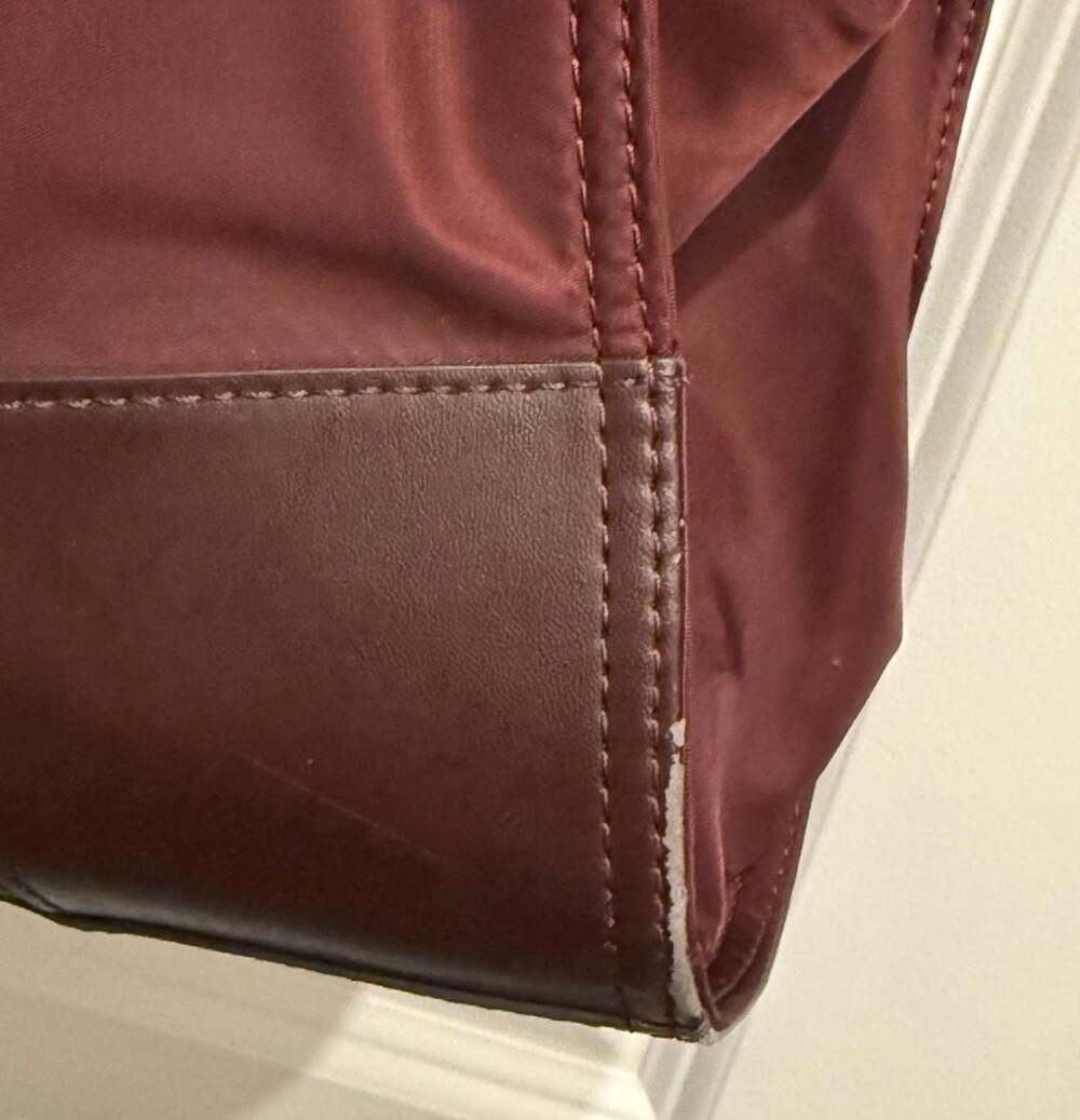 Tory Burch Large Ella Tote Bag in Maroon Nylon and Leather Trim - Picture 5 of 5